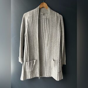 GAP women’s Cardigan sweater gray open cardigan long medium large pockets VGUC